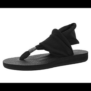 Black Thong Sandals - Size 8